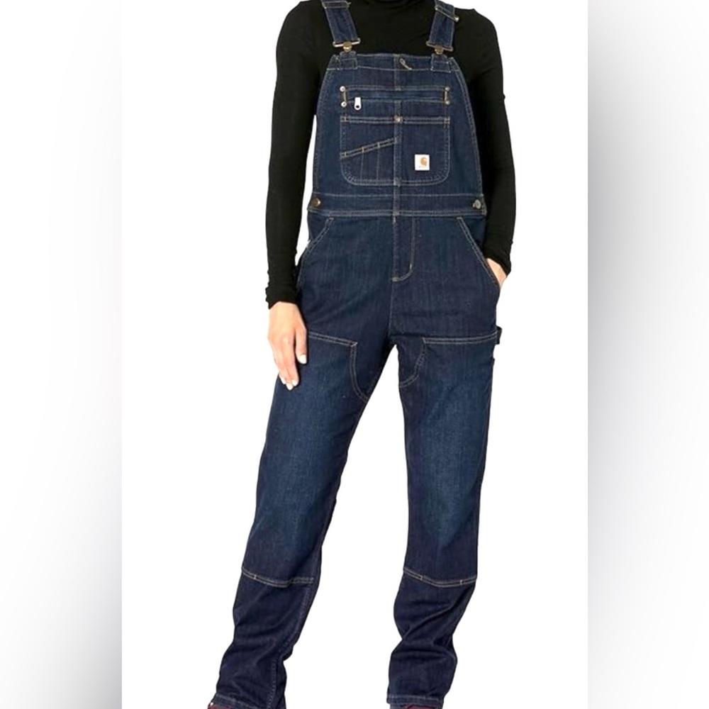 2Xl Carhartt Women's Dark Blue Denim Overalls - Worn Once!